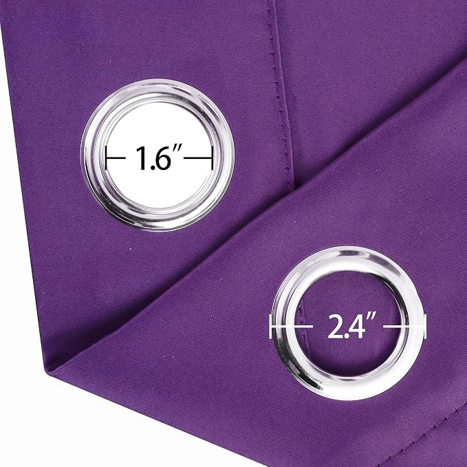 Blackout Curtains 42 x 84 Inch/Purple Curtains Set of 2 Panels/Room Darkening - Image 6
