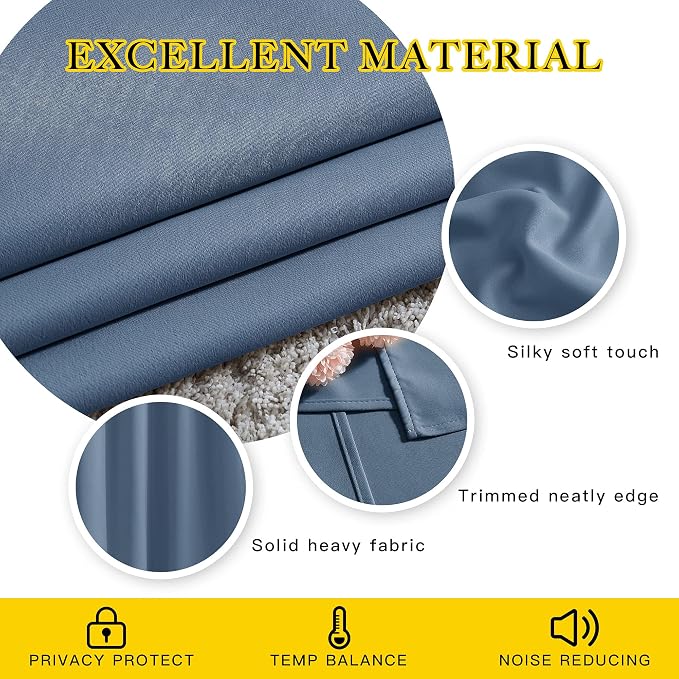 NICETOWN Bedroom Blackout Curtains and Drapes 54 inch Long - Image 4
