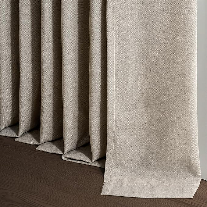 Topfinel 105 Inch Curtains 2 Panels Set, Two Packs Pinch Pleat Back Tab Linen - Image 7