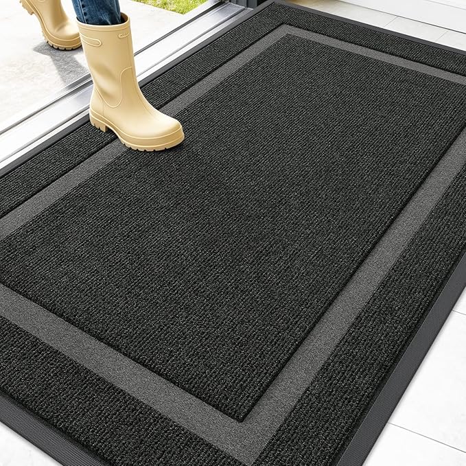OLANLY Front Door Mat Outside 47x32, All-Season Heavy-Duty Rubber Doormat | by OLANLY