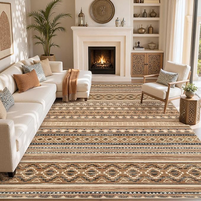 cotiled Boho 9x12 Area Rug for Living Room: Large Moroccan Washable Rug | Solve by COTILED