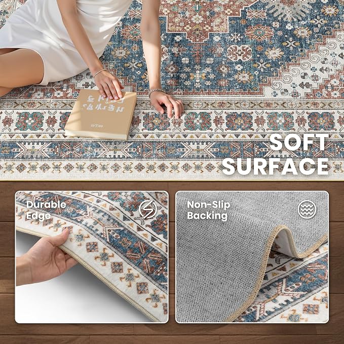 10x14 Area Rugs for Living Room, Large Washable Rug, Dining Room, Low Pile - Image 6
