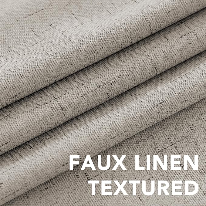 H.VERSAILTEX Linen Blackout Curtains 108 Inches Long 100% Blackout Thermal - Image 4