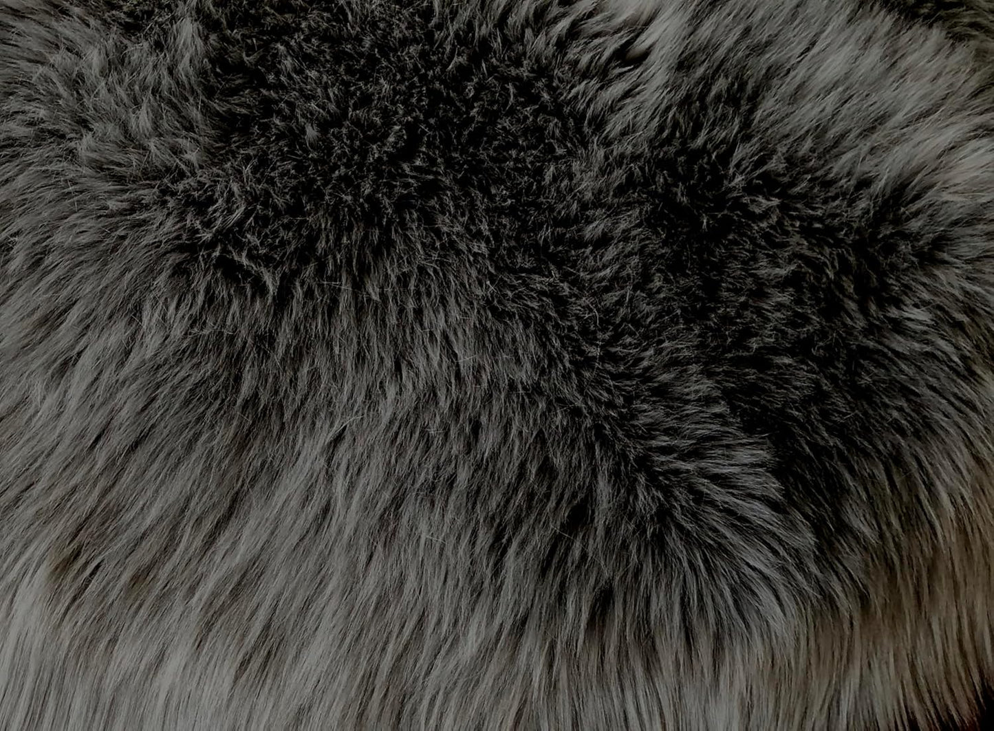 LAMBZY Faux Sheepskin Super Soft Hypoallergenic Free Shape Silky Shag Rug, Luxury Shaggy Plush Carpet for Bedrooms Living Kids Room Sofa Rugs (Dark Grey, Duo Decto 12 Pelts 6'x12')