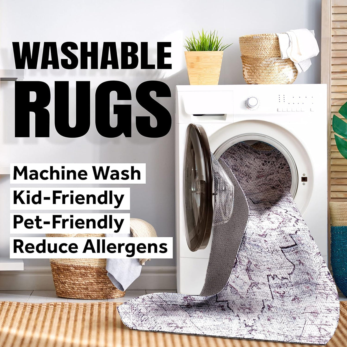 JONATHAN Y Machine-Washable Cream/Multi Indoor Area Rug, 4x6, Kingdarr T-Rex Modern, Casual, Kids & Novelty for Living Room, Dining Room, Bedroom, Kitchen Easy-Cleaning, Non-Shedding (KDW103A-4)