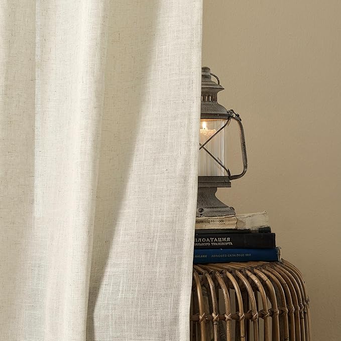 Joydeco Linen Curtains 96 Inch Length 2 Panel Sets, Light Filtering Curtains - Image 6