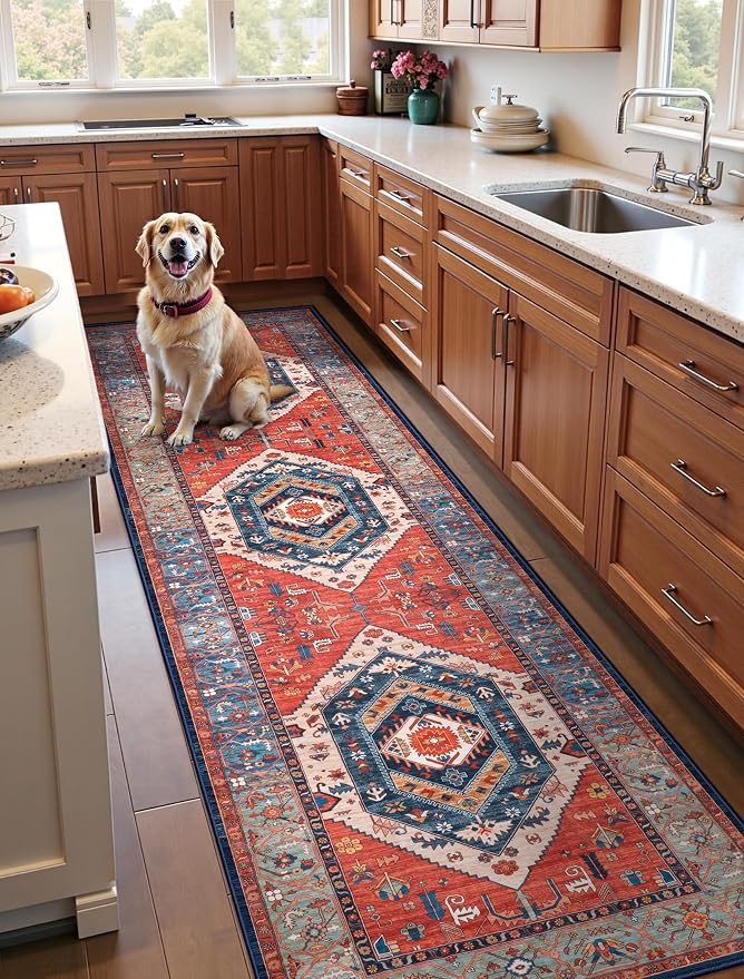 SERISSA 2'6"x8' Washable Non Slip Boho Runner Rug - Image 2