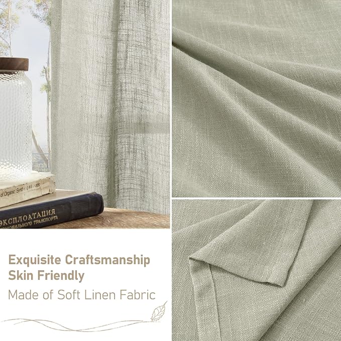 Light Filtering Linen Curtains 72 inches Long - Image 6