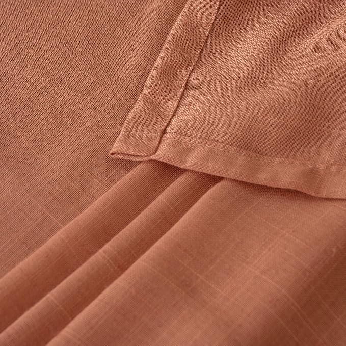 BGment Rust Terracotta Linen Kitchen Window Curtains 40 Inch Length, Short - Image 8