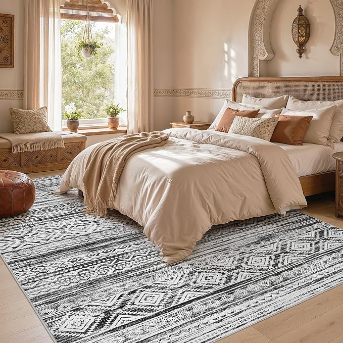 cotiled Boho 5x7 Area Rugs for Living Room: Soft Moroccan Washable Rug | Solve - Image 6