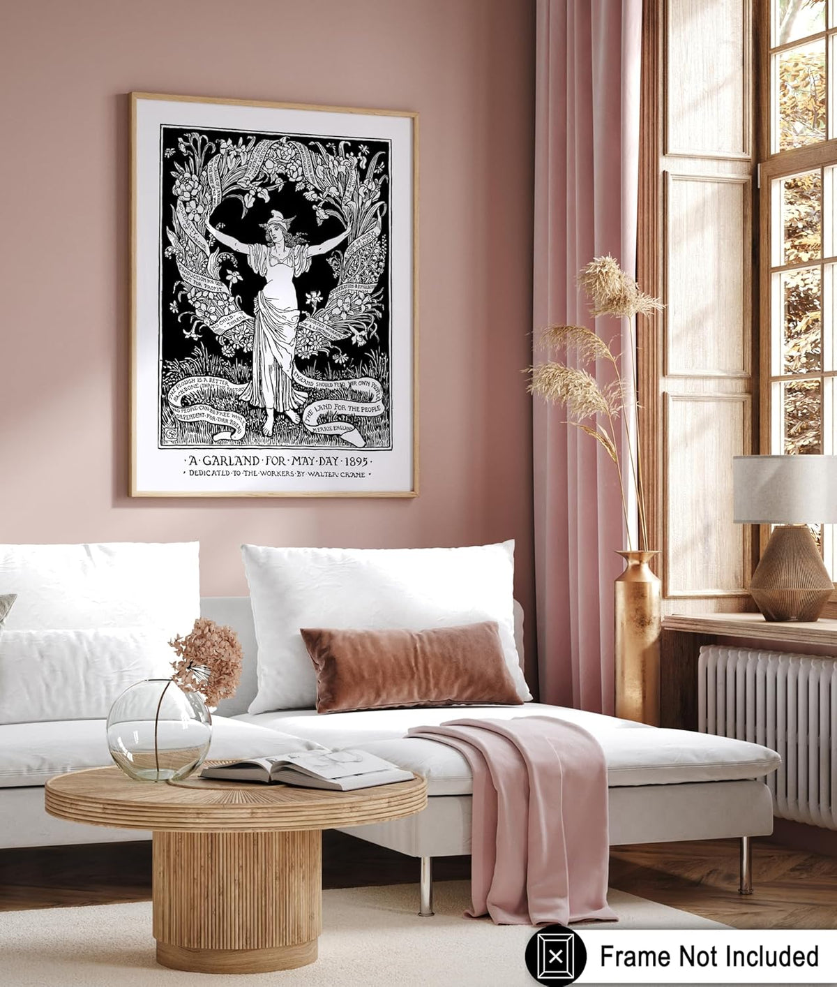 Poster Master Vintage Walter Crane Poster - Retro A Garland for May Day Print - Socialist Art - Gift for Him, Her, Men, Women - Wall Decor for Home, Office, Living Room - 11x14 UNFRAMED Wall Art