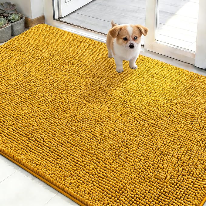 OLANLY Dog Door Mat for Muddy Paws 50x30, Super Absorbent Chenille Mud Mat | by OLANLY