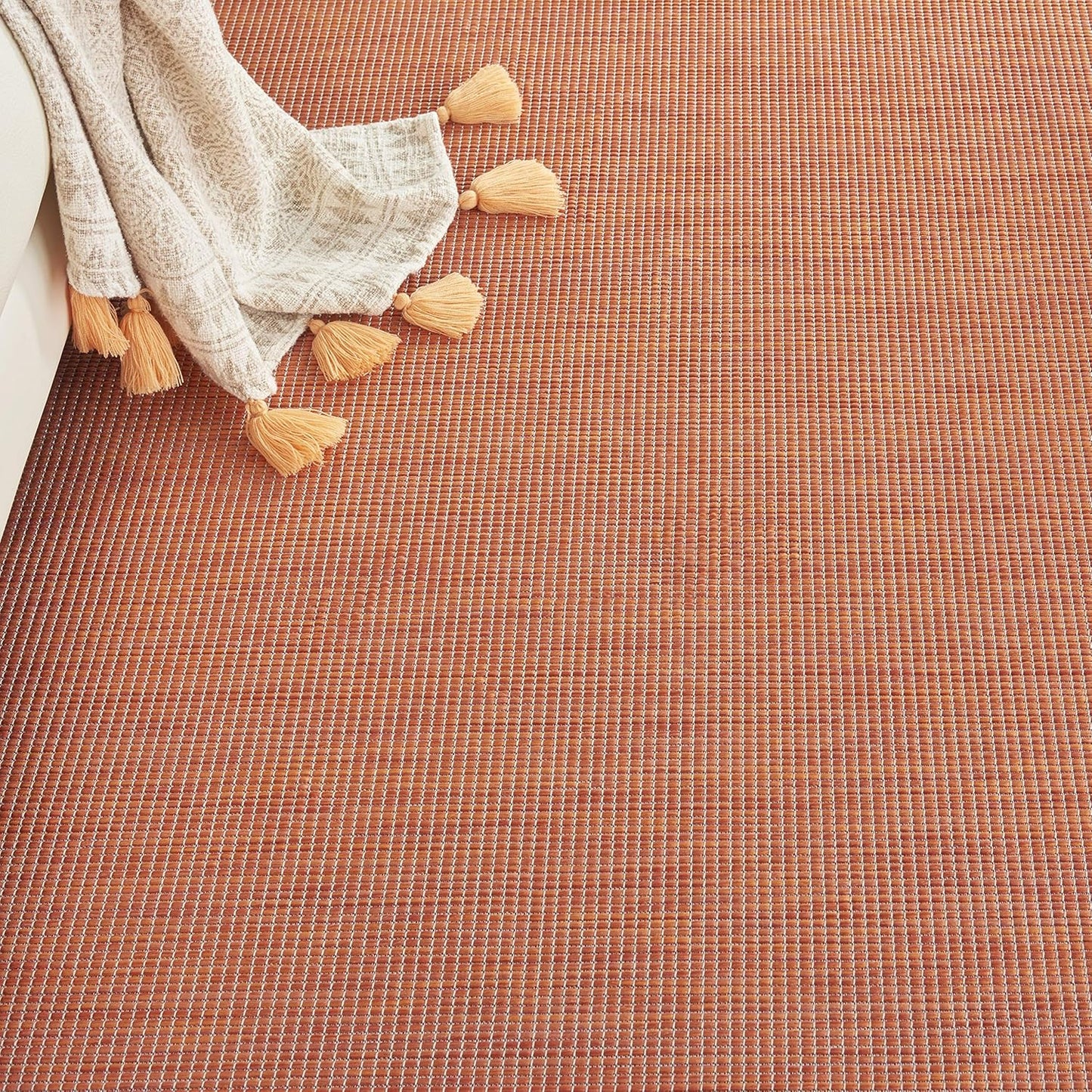 Nourison Home Positano 7' x 10' Terracotta Fabric Modern Area Rug (7' x 10')
