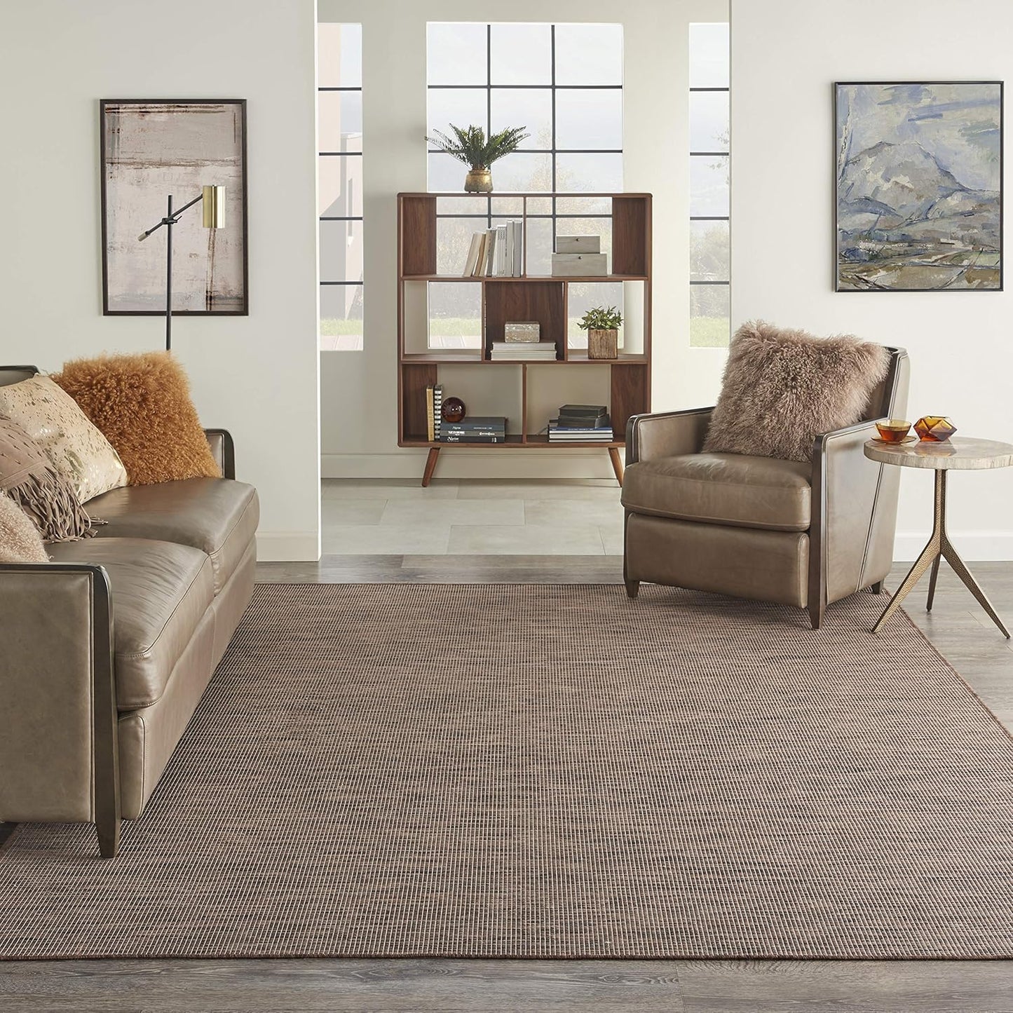 Nourison Positano Indoor-Outdoor Natural 8' x 10' Area Rug, Easy Cleaning, Non Shedding, Bed Room, Living Room, Dining Room, Backyard, Deck, Patio (8x10)