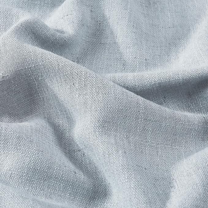 Vision Home Blue Fog Pinch Pleated Full Blackout Curtains Linen Blended Room - Image 5
