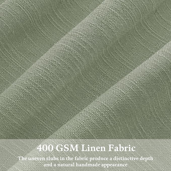 96 Inch Sage Green Linen Pinch Pleated Light Filtering Curtains 2 Panels | - Image 3