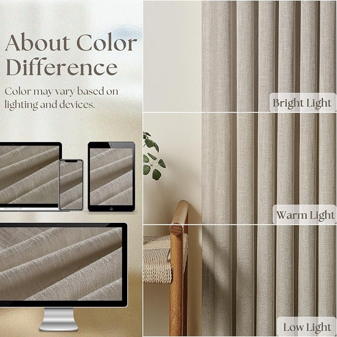 Pinch Pleated Linen Curtains 98 Inches Long - Image 5