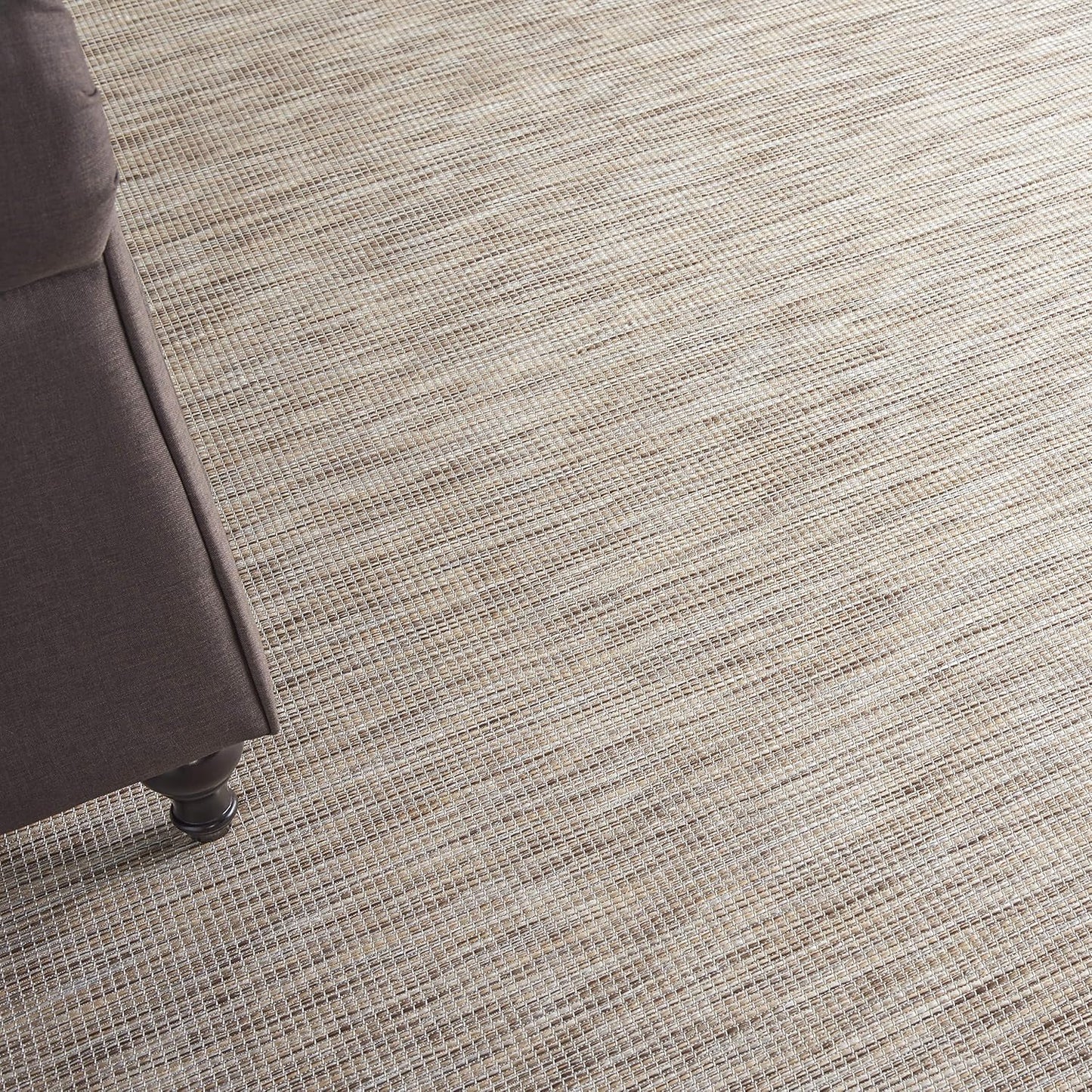 Nourison Positano Indoor-Outdoor Beige 4' x 6' Area Rug, Easy Cleaning, Non Shedding, Bed Room, Living Room, Dining Room, Backyard, Deck, Patio (4x6)